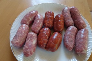 Selection of sausages from the grocery in La Gaude